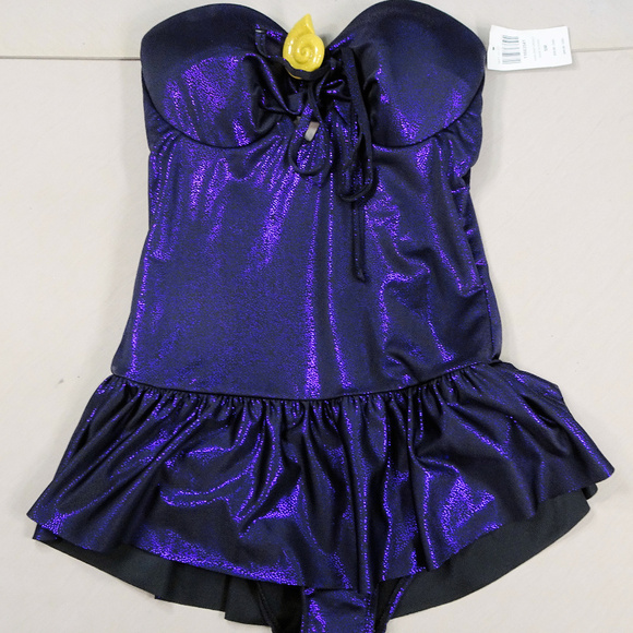 Disney Purple Sparkle One Piece Swimsuit Ursula - Picture 1 of 8